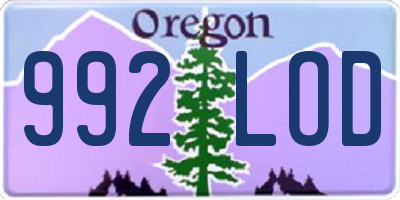 OR license plate 992LOD