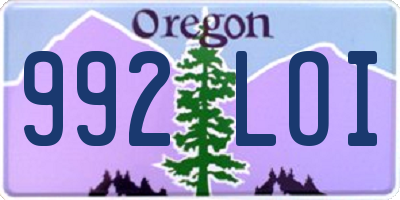 OR license plate 992LOI