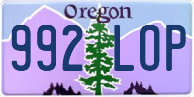 OR license plate 992LOP
