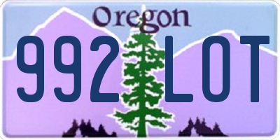 OR license plate 992LOT