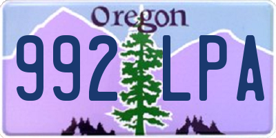 OR license plate 992LPA