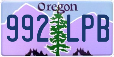 OR license plate 992LPB