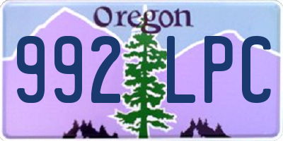 OR license plate 992LPC
