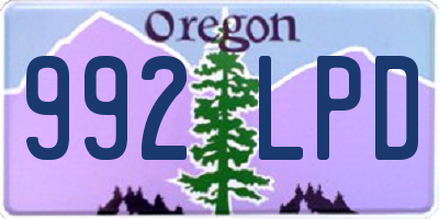 OR license plate 992LPD