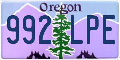 OR license plate 992LPE