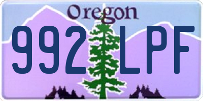 OR license plate 992LPF