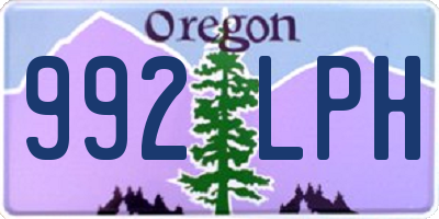 OR license plate 992LPH