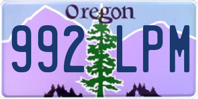 OR license plate 992LPM