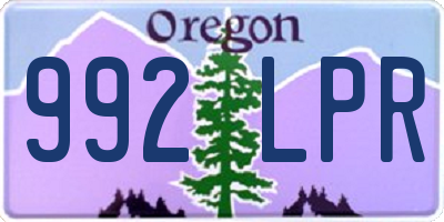 OR license plate 992LPR