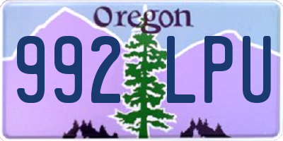 OR license plate 992LPU