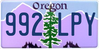 OR license plate 992LPY
