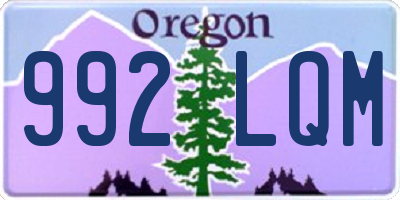 OR license plate 992LQM