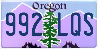 OR license plate 992LQS