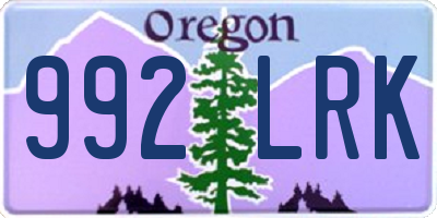 OR license plate 992LRK