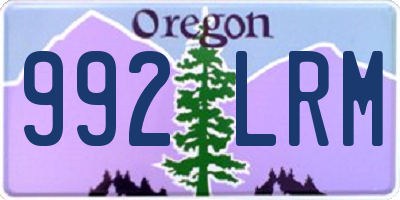 OR license plate 992LRM