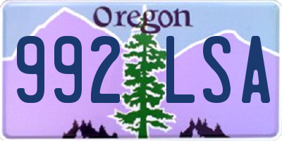 OR license plate 992LSA