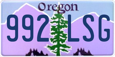 OR license plate 992LSG