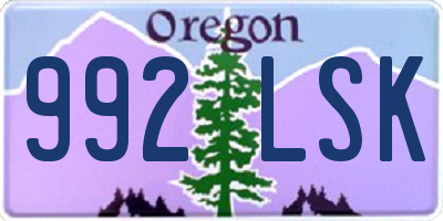 OR license plate 992LSK