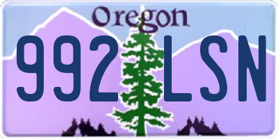 OR license plate 992LSN