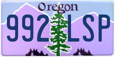 OR license plate 992LSP
