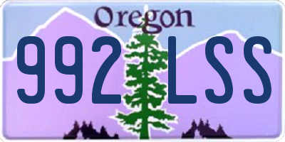 OR license plate 992LSS