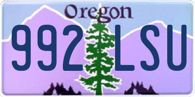 OR license plate 992LSU