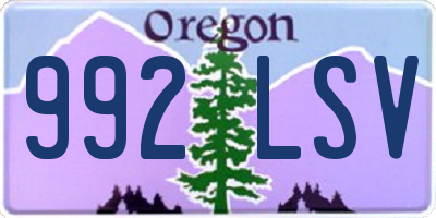 OR license plate 992LSV