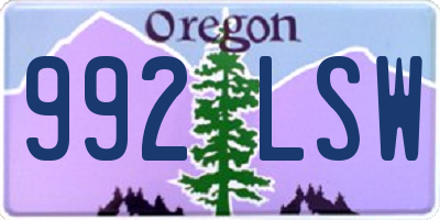 OR license plate 992LSW