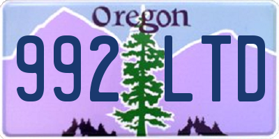 OR license plate 992LTD