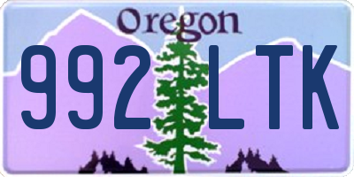 OR license plate 992LTK