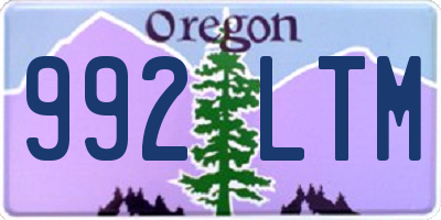 OR license plate 992LTM