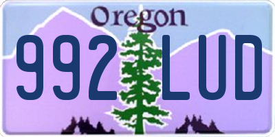 OR license plate 992LUD