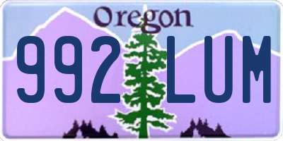 OR license plate 992LUM