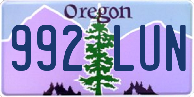 OR license plate 992LUN