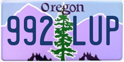 OR license plate 992LUP