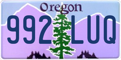 OR license plate 992LUQ