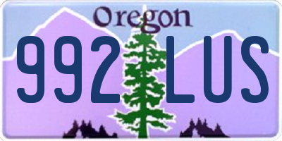 OR license plate 992LUS