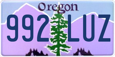 OR license plate 992LUZ