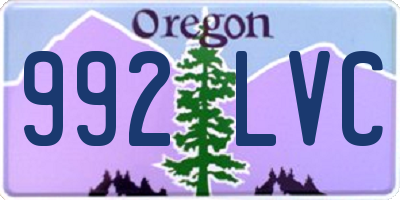OR license plate 992LVC