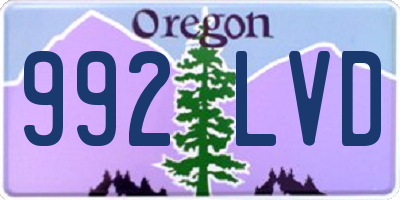 OR license plate 992LVD