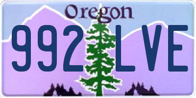 OR license plate 992LVE