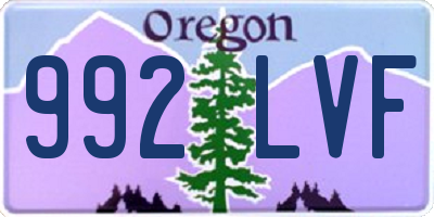 OR license plate 992LVF