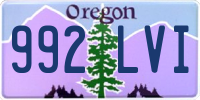 OR license plate 992LVI