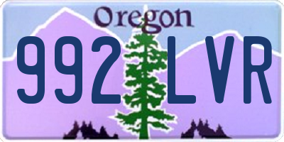 OR license plate 992LVR