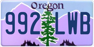 OR license plate 992LWB