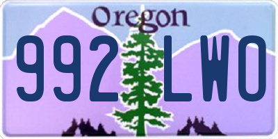 OR license plate 992LWO