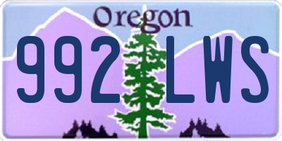 OR license plate 992LWS