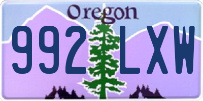 OR license plate 992LXW