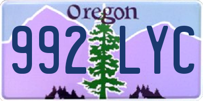 OR license plate 992LYC