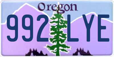 OR license plate 992LYE